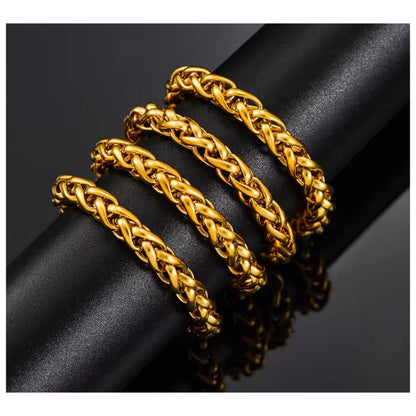 Spiga / Wheat chain - Necklace - 18K gold plated - 8mm / 24"